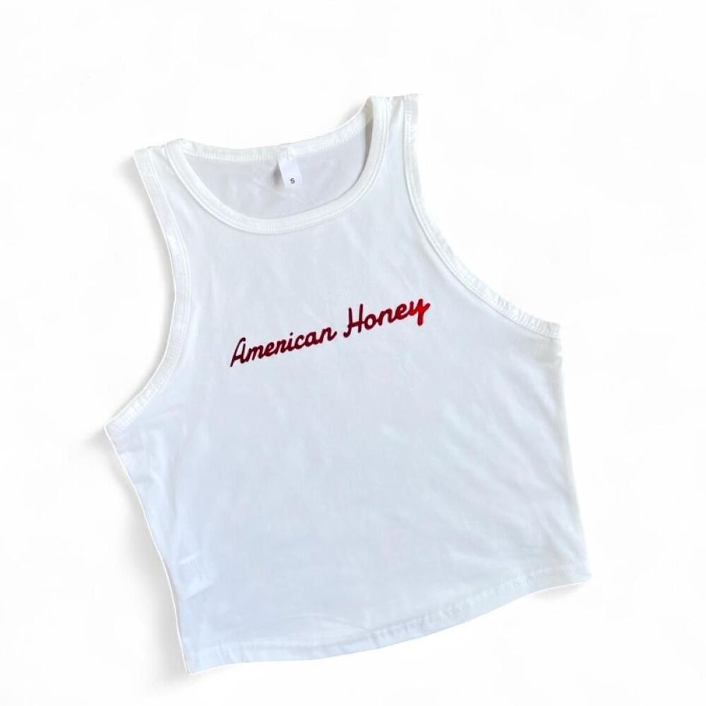 White Graphic Tank Top Size Small